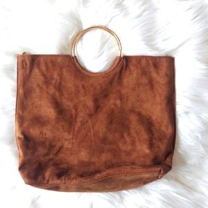 Banana Republic Suede-like Gold Brown Handbag